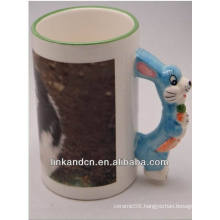 Haonai 11oz lovely animal handle ceramic mugs